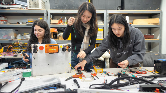 Students work in Upson Hall.