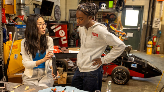 Students work in Upson Hall.