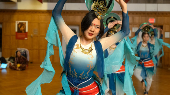 Illuminations dance group rehearses in Willard Straight Hall.