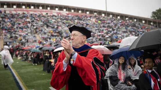 President Kotlikoff clapping. 