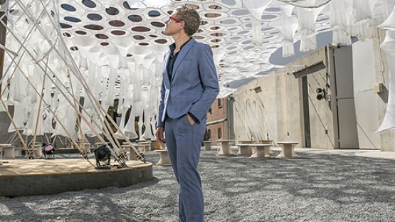 Glowing and misting, Jenny Sabin's 'Lumen' installation opens