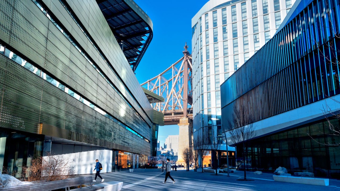 The “Tech Walk” on the Cornell Tech campus in New York City.