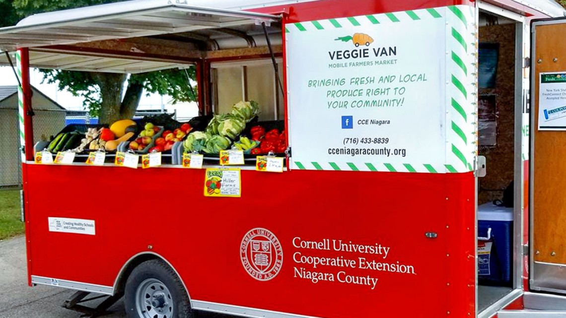 The Cornell Cooperative Extension of Niagara County’s veggie van mobile market.
