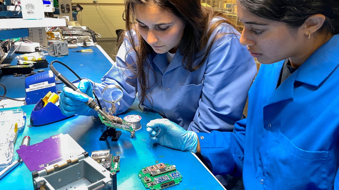 Students build and test spacecraft inside Cornell’s Space Systems Design Studio, one of several facilities that position the university to be the nexus of the New York Consortium for Space Technology Innovation and Development.