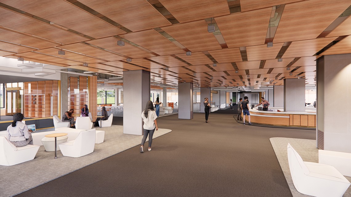 Rendering of new Olin Library service point