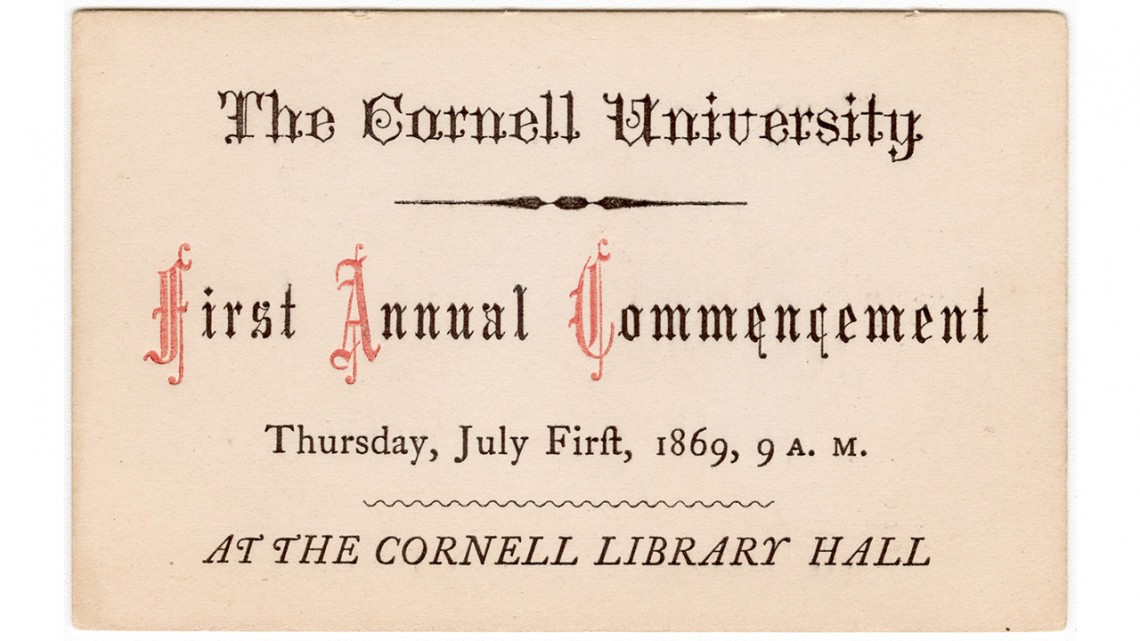 Exhibit showcases Cornell’s first Commencement, graduates Cornell