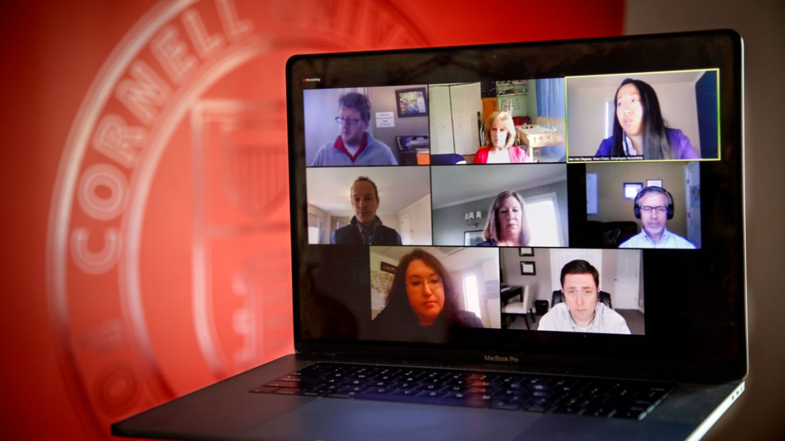 Cornell leaders hold a virtual staff forum April 29