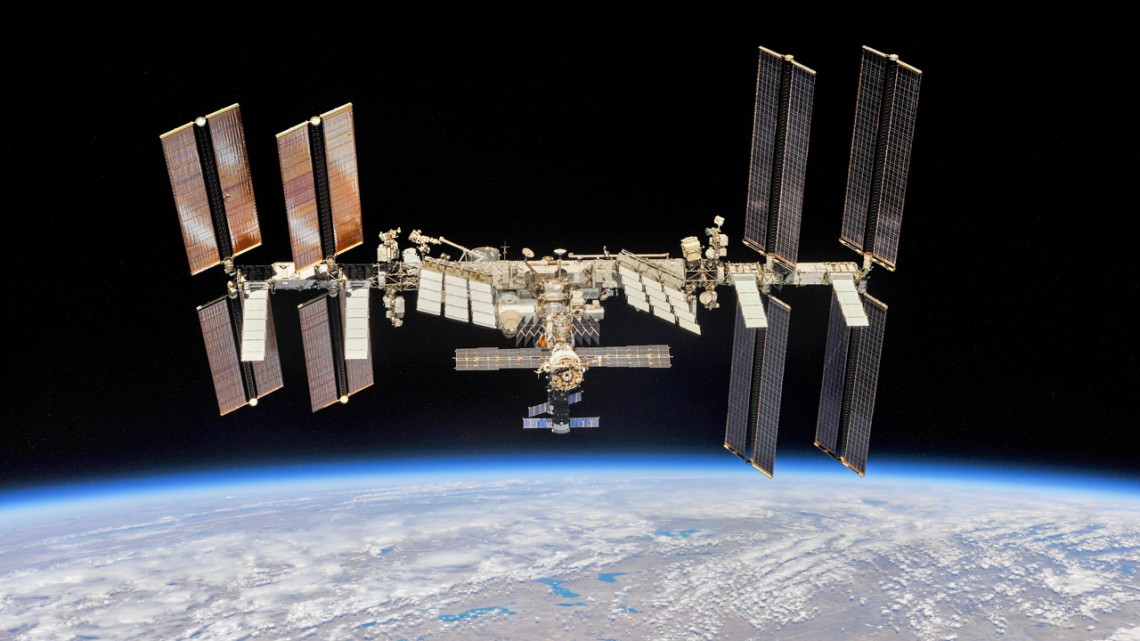 The International Space Station in a 2018 portrait.
