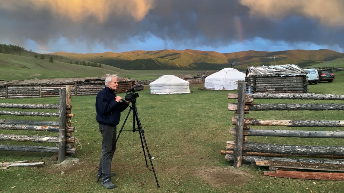 Robert Lieberman filming in Mongolia