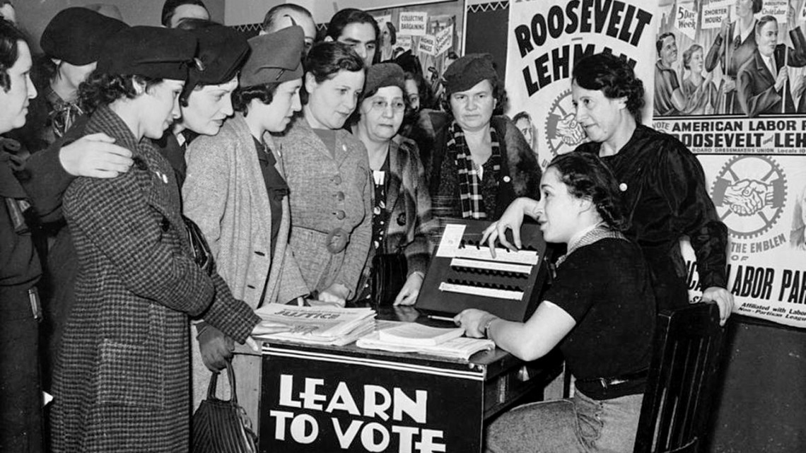 Women learning how to vote