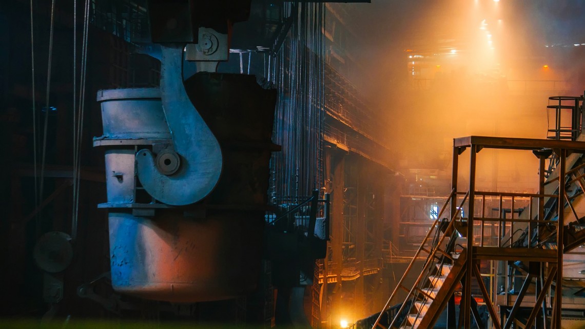 inside a steel plant