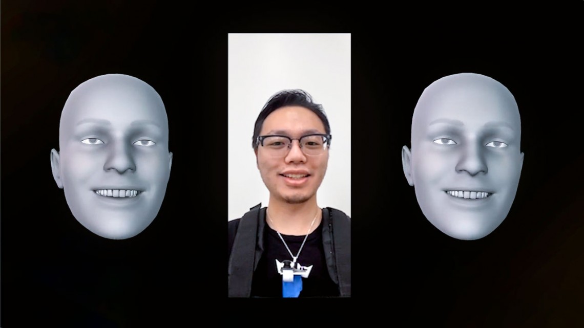 Facial recognition captured by a mobile phone camera 