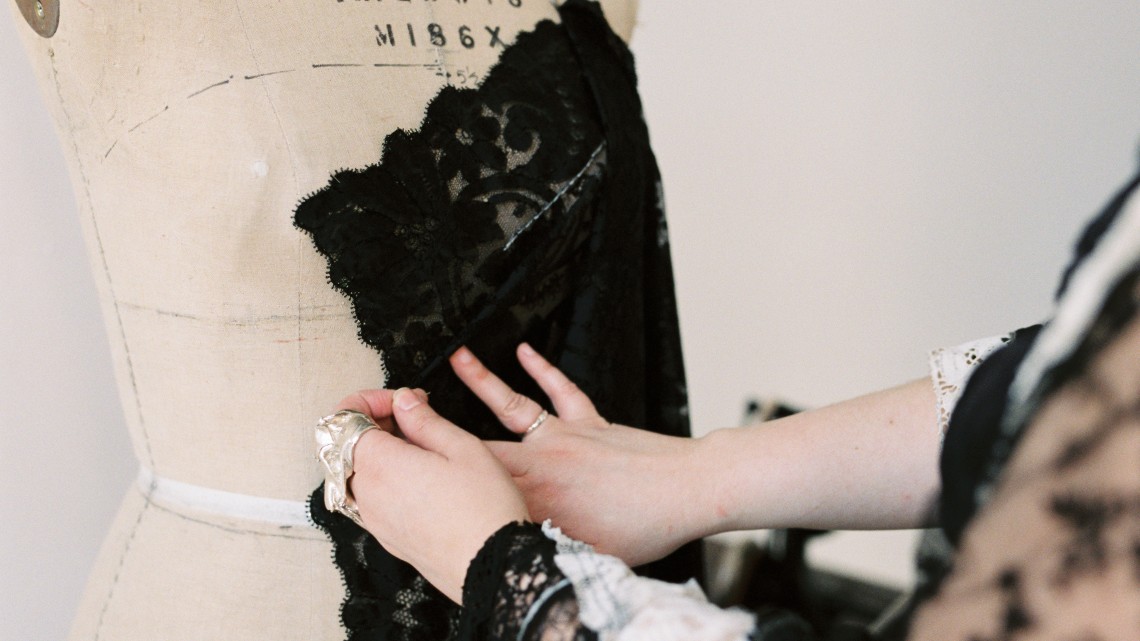 woman making a garment