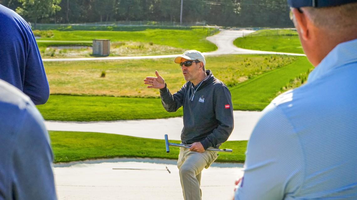 Frank Rossi leads Long Island golf course superintendents on a walk and talk event at Bethpage, just weeks before the 2025 Ryder Cup.