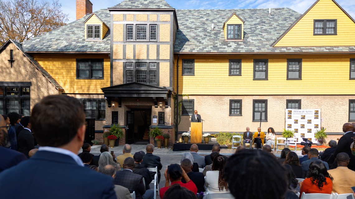 Members of Alpha Phi Alpha from across the country gathered to celebrate the opening of the House of Alpha Leadership Institute, at 105 Westbourne Lane in Ithaca’s Cornell Heights Historic District. The 9,000 square-foot house was formerly owned by the Tau Kappa Epsilon fraternity.