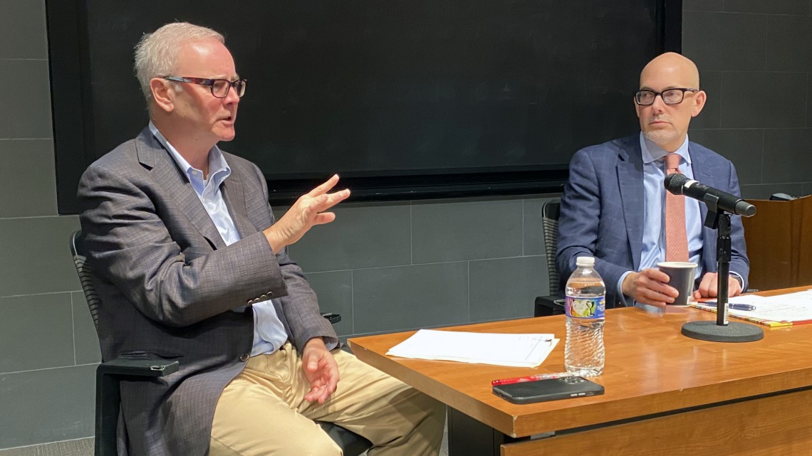 Michael Toner ’92 (left) with Dean Jens Ohlin