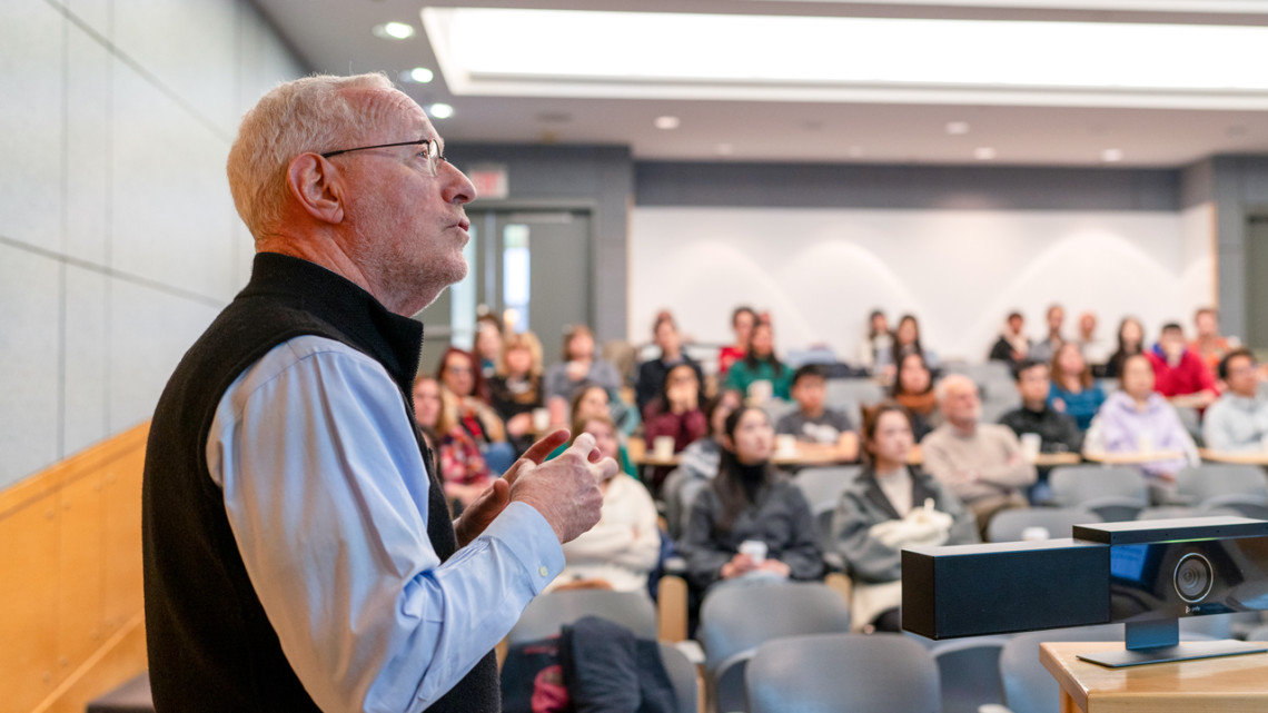 President Kotlikoff speaks to the CVG audience.