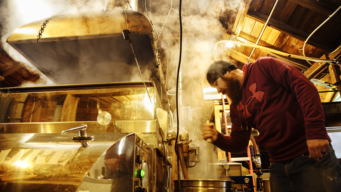 Maple sap is boiled down at Cornell’s Arnot Teaching and Research Forest in Van Etten, New York.