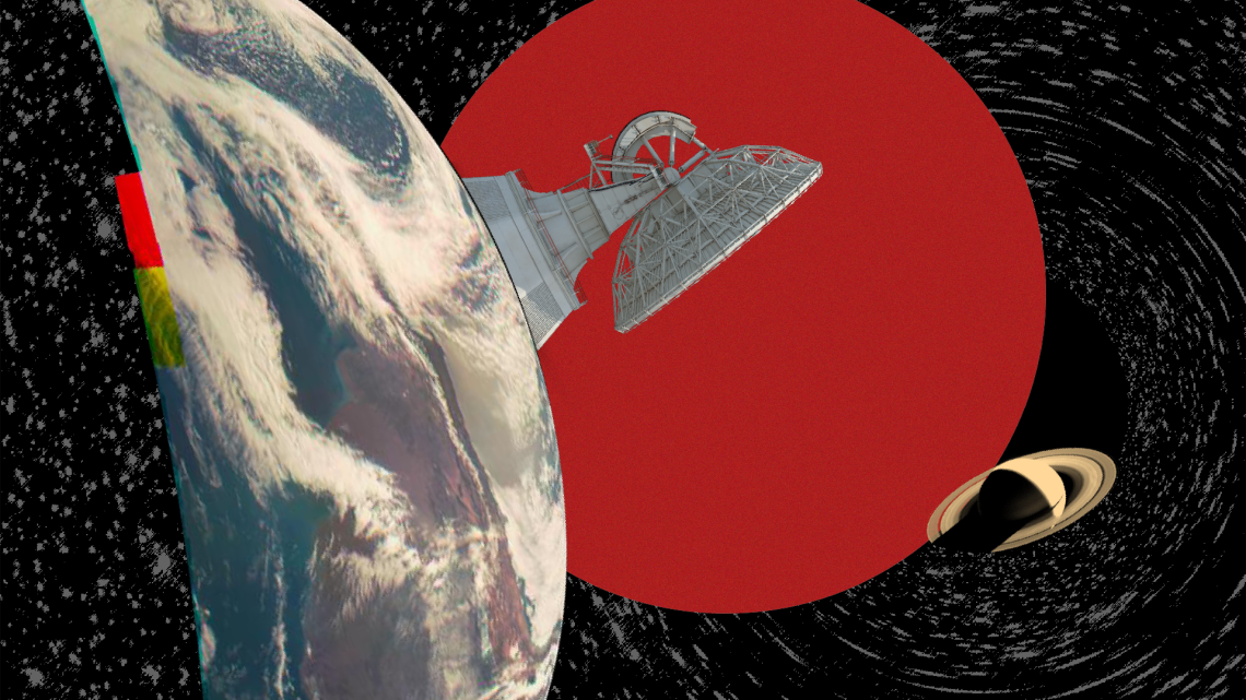 illustration of planets and sky