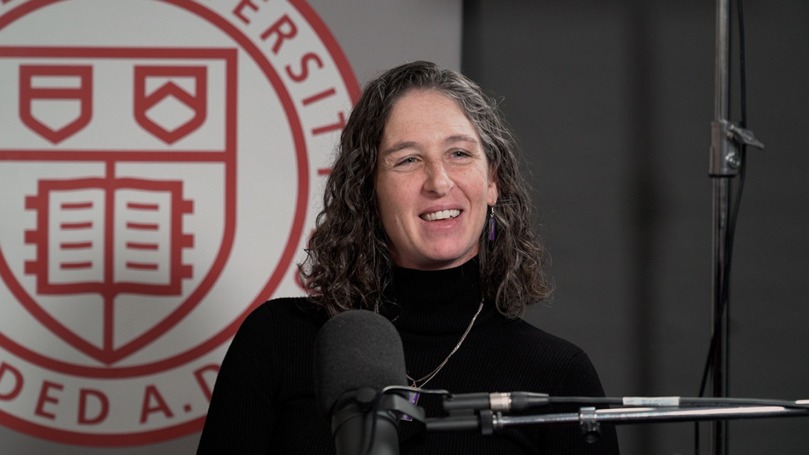  Dr. Elisha Frye, D.V.M. ’10, associate professor of practice, explains how Cornell’s Animal Health Diagnostic Center works at the front lines of detecting and preventing diseases that can jump between animals and humans.