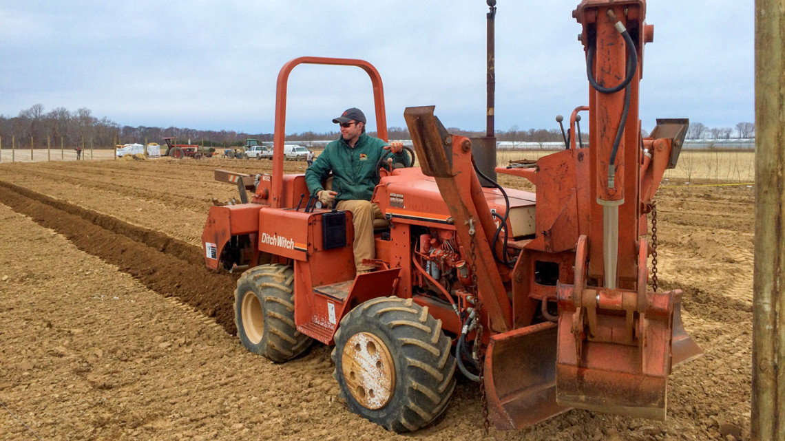 Edward Harbes IV planting a new apple orchard in 2014.
