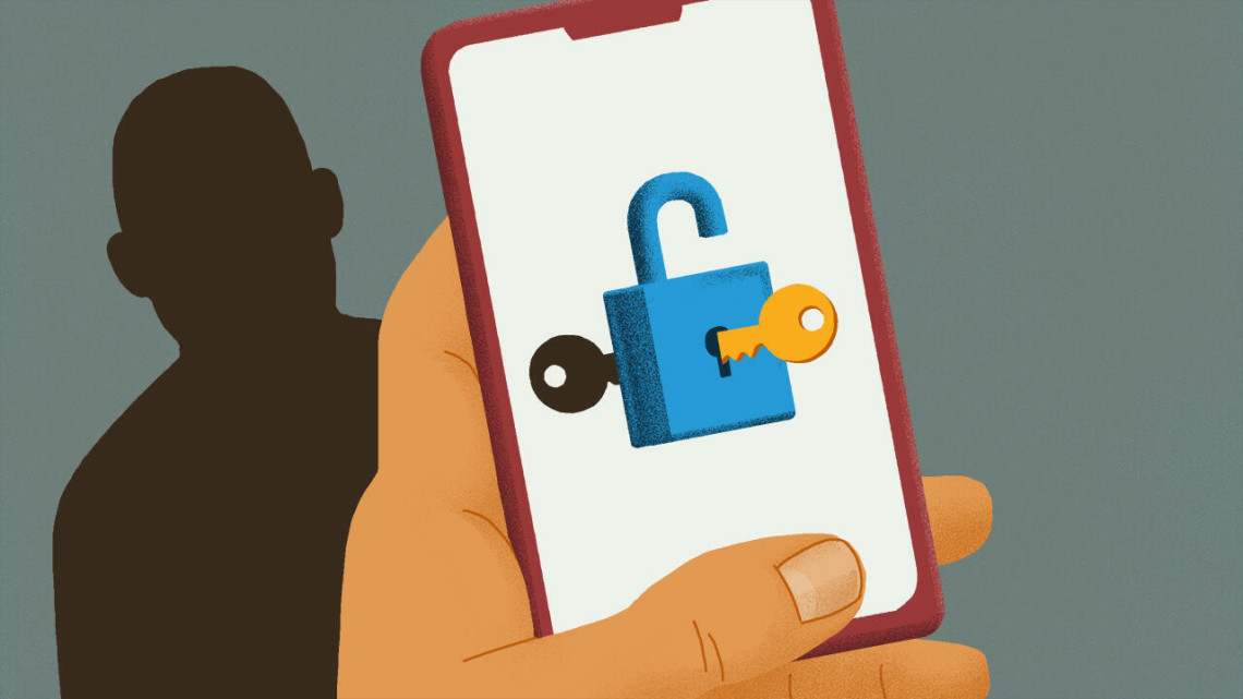 illustration of passkey on cell phone screen