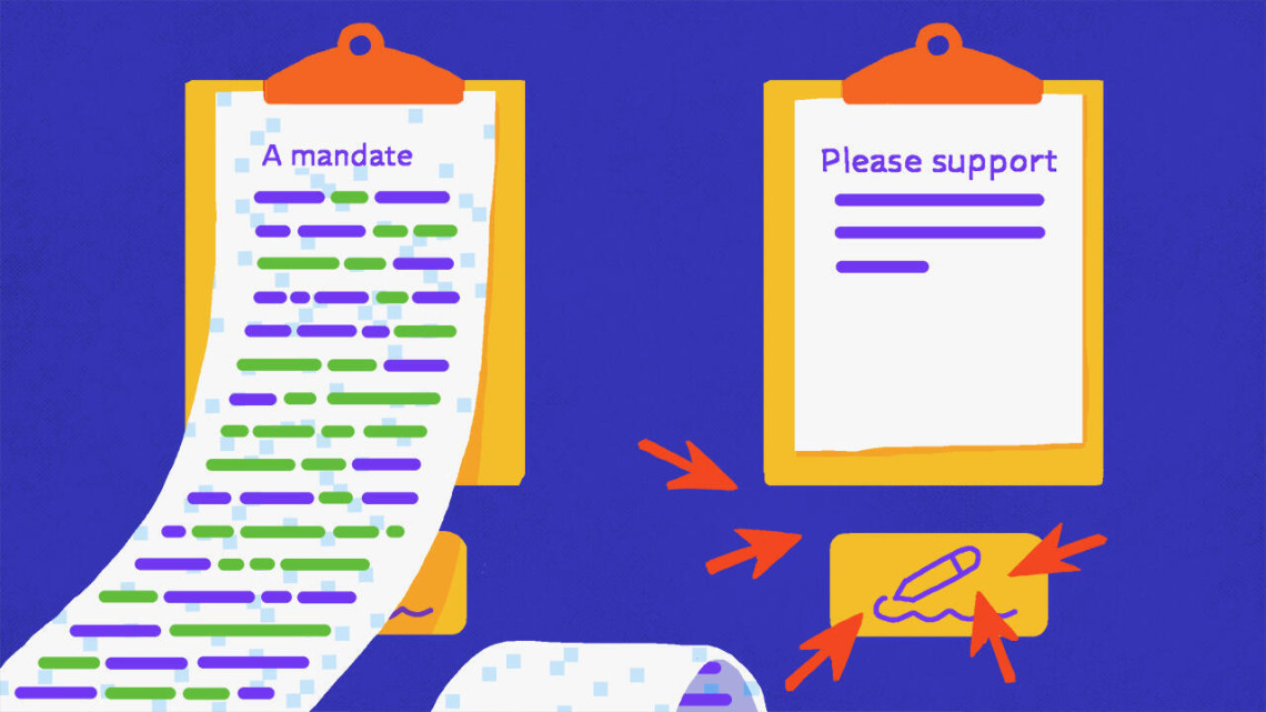 An illustration of two kinds of online petitions