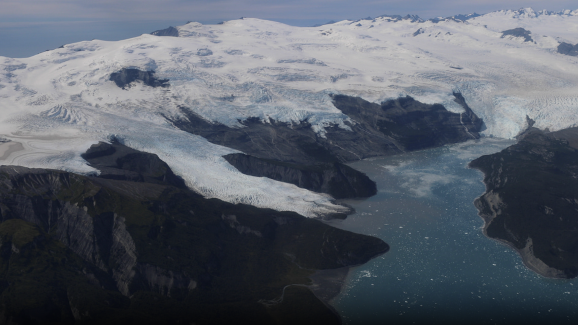 aerial view of glacier