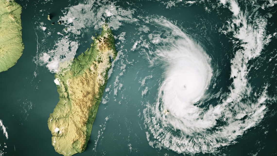 Satellite image of tropical cyclone Freddy