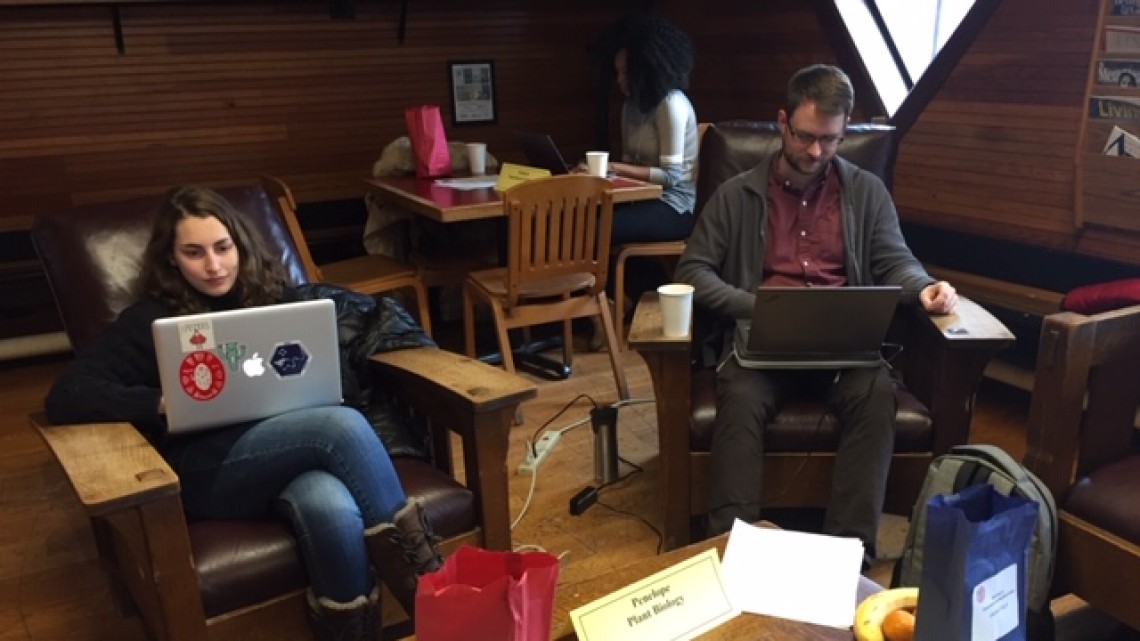 Students attend a previous in-person Writing Boot Camp in the Big Red Barn.