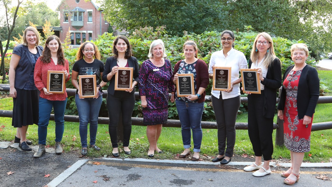 2022 Postdoc Achievement Award recipients with Graduate School leadership