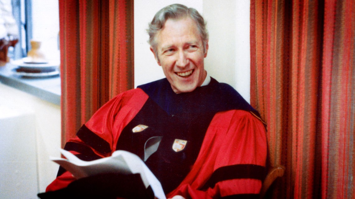 Vintage photo of a man in an academic robe.
