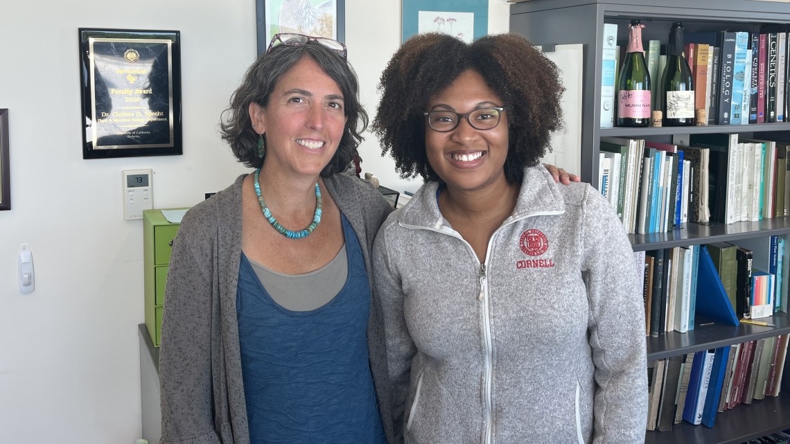 Professor Chelsea Specht and doctoral candidate Ayress Grinage