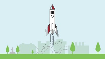 McGraw tower as rocket illustration