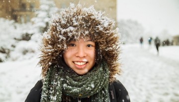 Student in snow