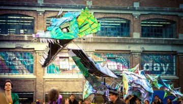 Dragon in front of Rand Hall, Dragon Day 2016.
