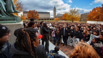 A 2016 student rally on the Arts Quad.