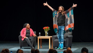 Television personality, Emmy nominee, and hairstylist to the stars, Jonathan Van Ness has a Discussion moderated by Dr. Samantha Sheppard in Bailey Hall.