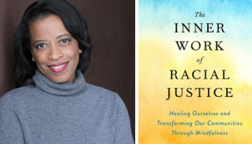 Rhonda Magee and book cover for The Inner Work of Racial Justice