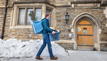 Students move in to West Campus before the start of spring semester.