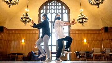 Members of the Cornell dance group “Break Free” choreograph a dance in Willard Straight Hall.