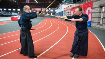 In Barton Hall, people practice Shintō Musō-ryū, a Japanese stick art.