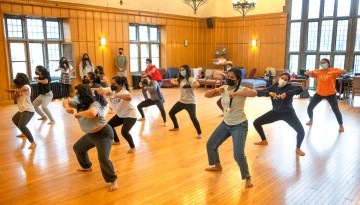 Cornell Sitara, a Bollywood fusion dance team, practices in Willard Straight Hall.