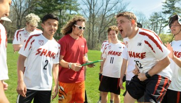 The Cornell Ultimate Frisbee team competes in a tournament at Jessup Field.