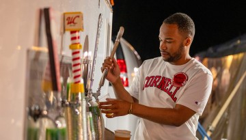 Pouring a drink at Reunion 2024