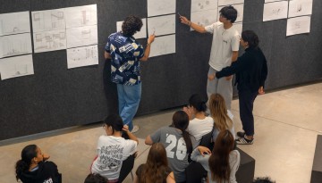 Students work in Milstein Hall.