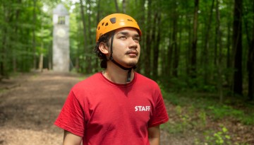 Students tackle a summer course at Hoffman Challenge Course before their first year of school.