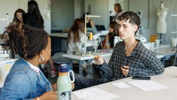 Students attend classes in the Human Ecology Building on the first day of fall semester.