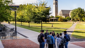 Students attend the first day of classes for the fall semester.