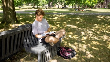 Students relax on the Arts Quad.